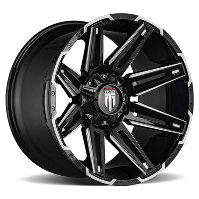 American Truxx AT1903 Boom Wheel, 18x9 with 6 on 135/5.5 Bolt Pattern - Black / Milled - 1903-8937M-12